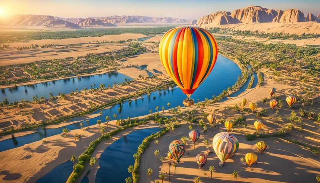 Hot air balloon ride over Luxor